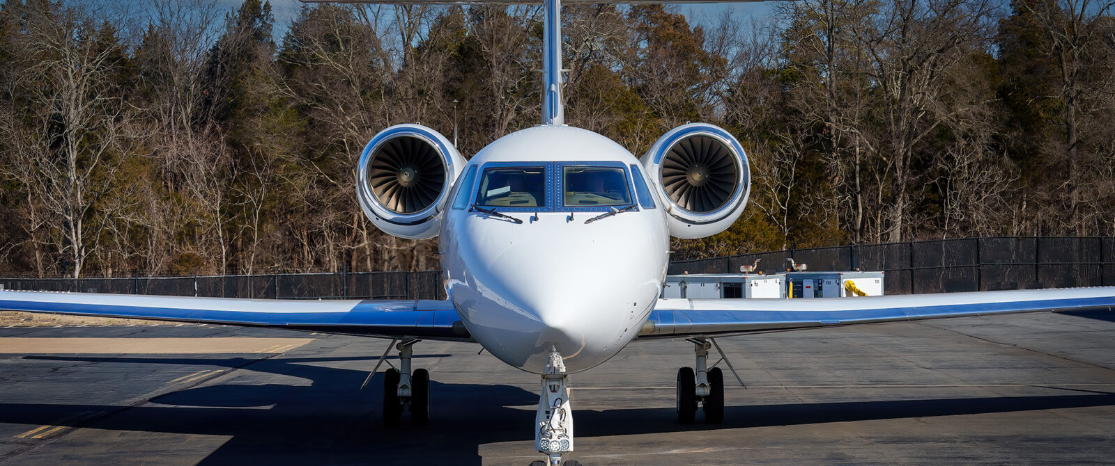 Private jet on a runway